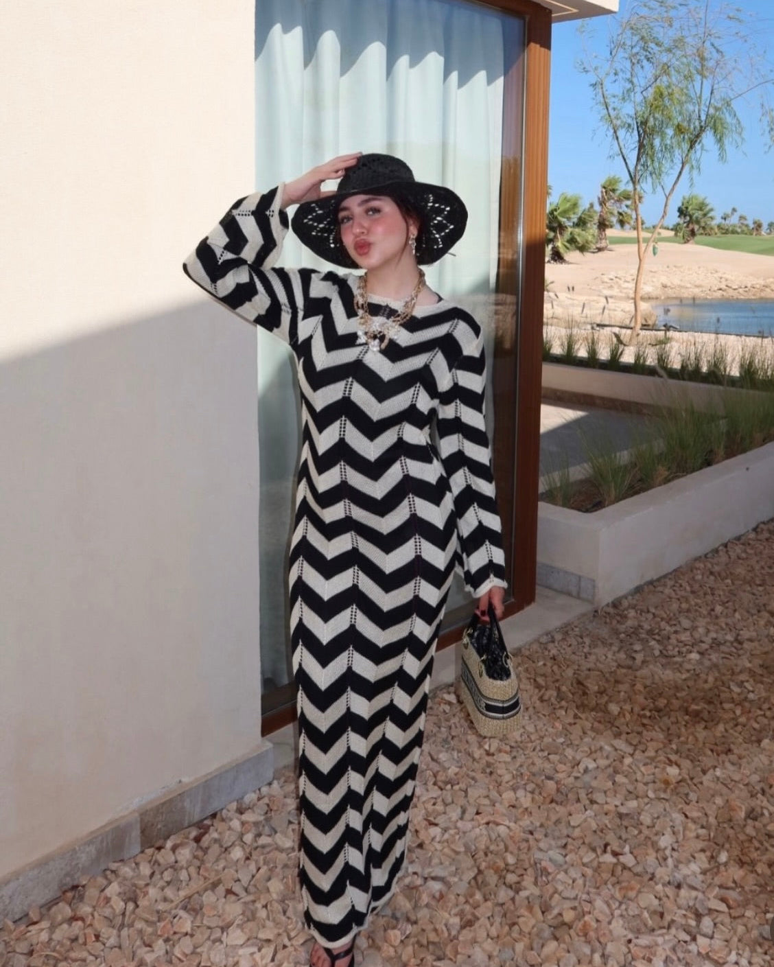 Zigzag maxi dress