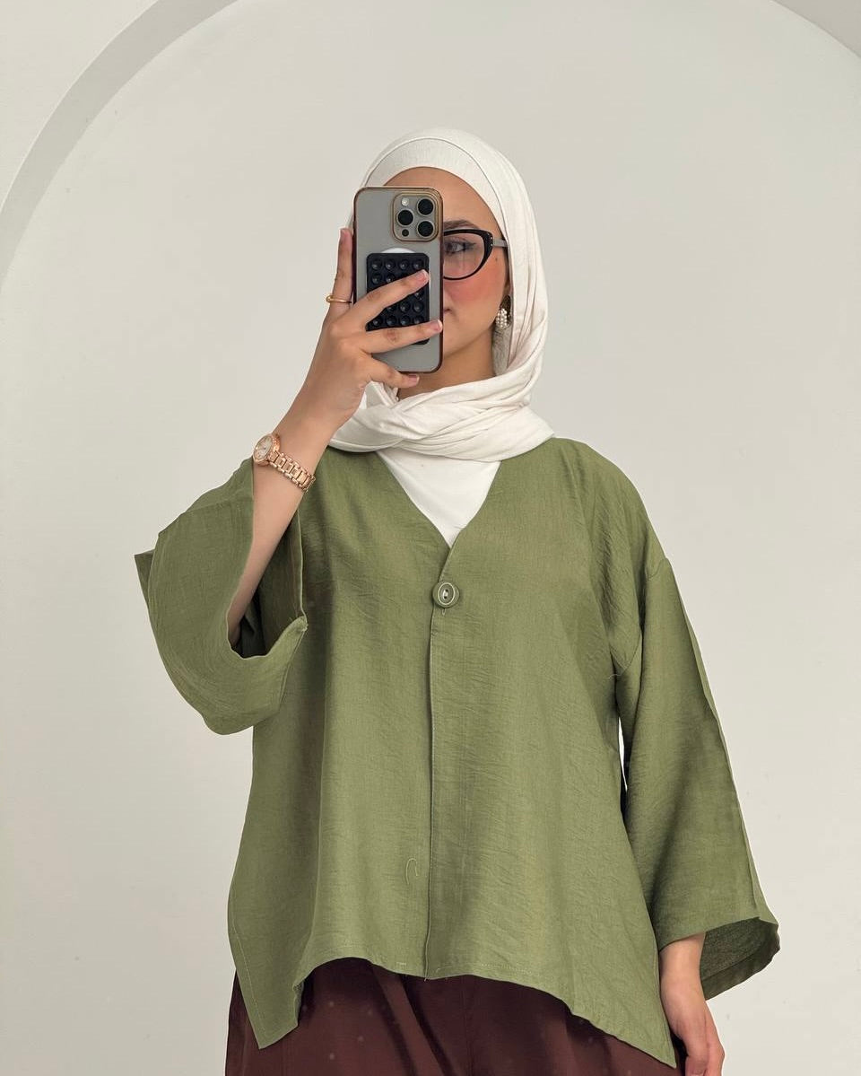 Oversized button blouse