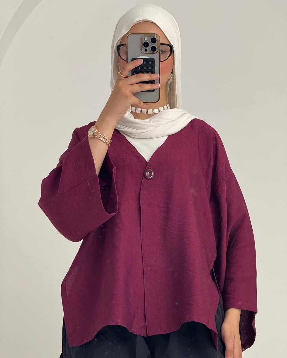 Oversized button blouse