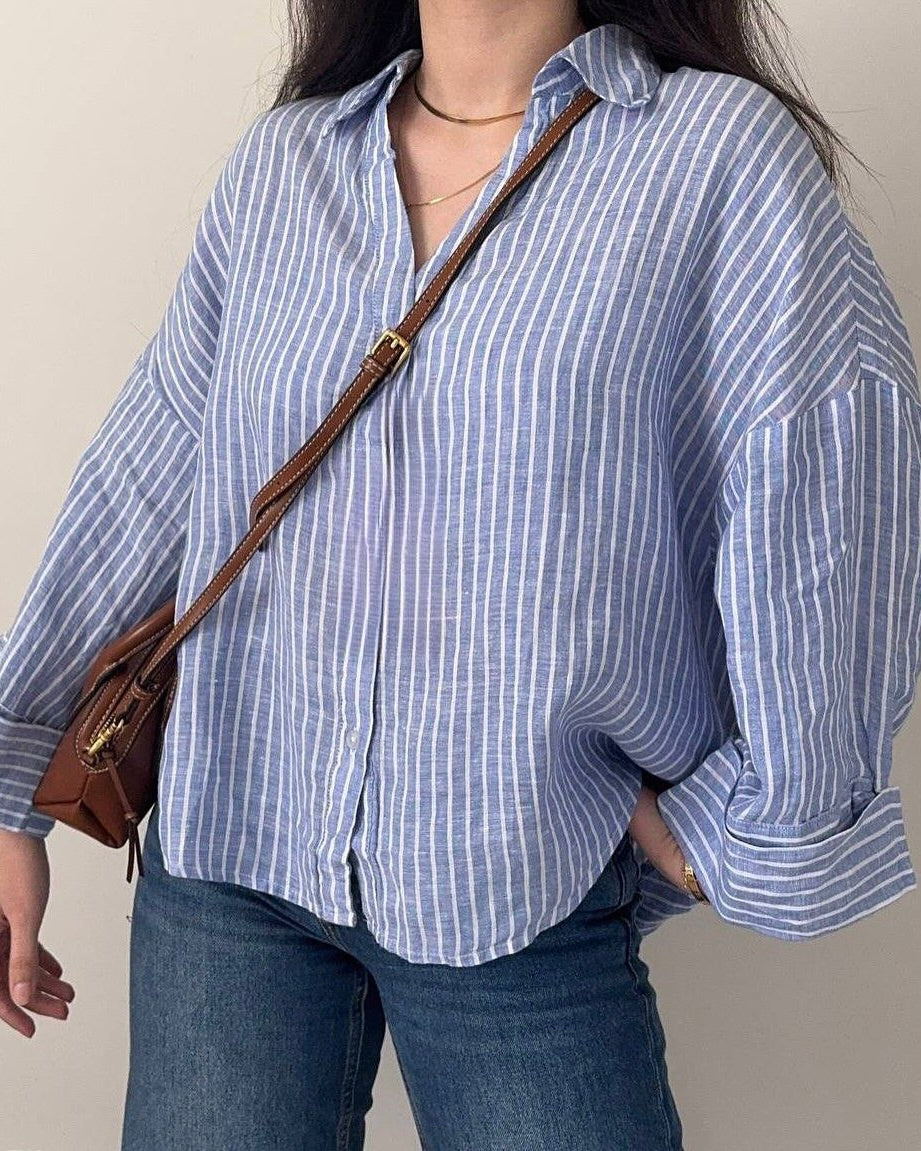 Stripped linen shirt