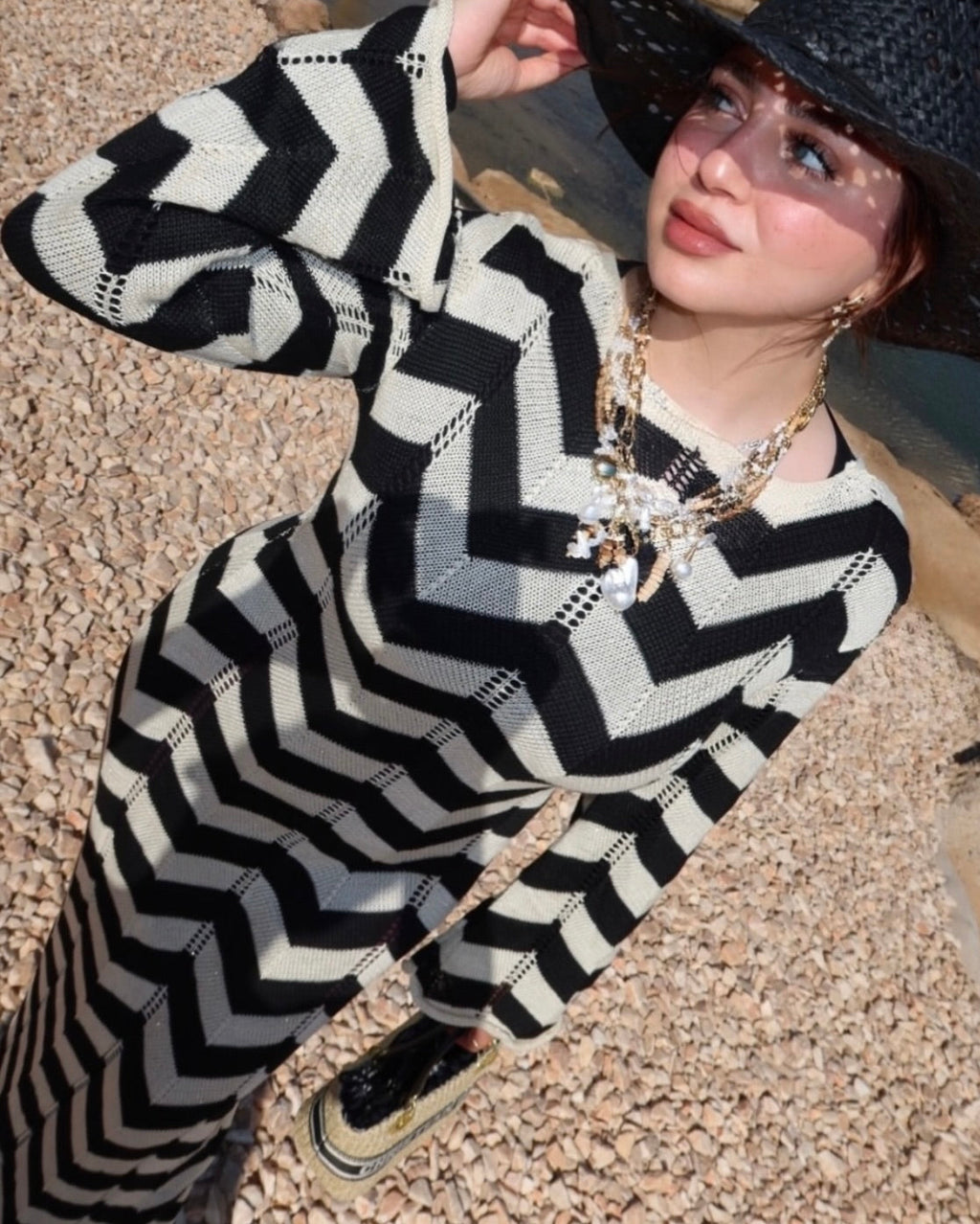 Zigzag maxi dress