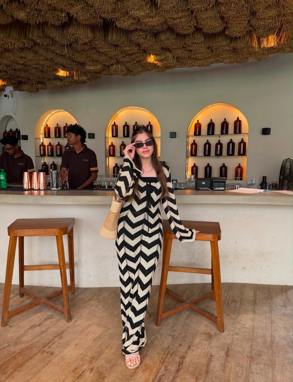 Zigzag maxi dress