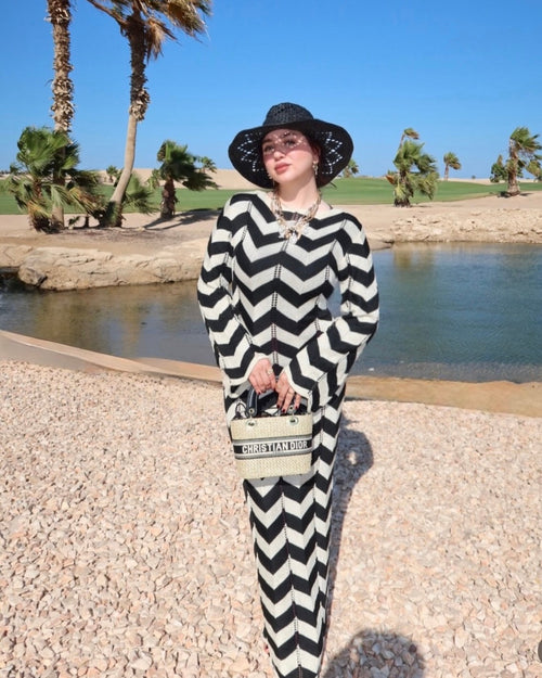 Zigzag maxi dress