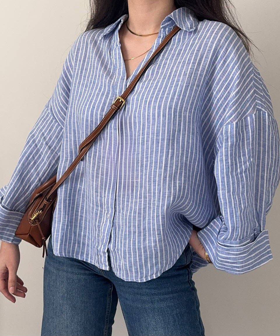 Stripped linen shirt