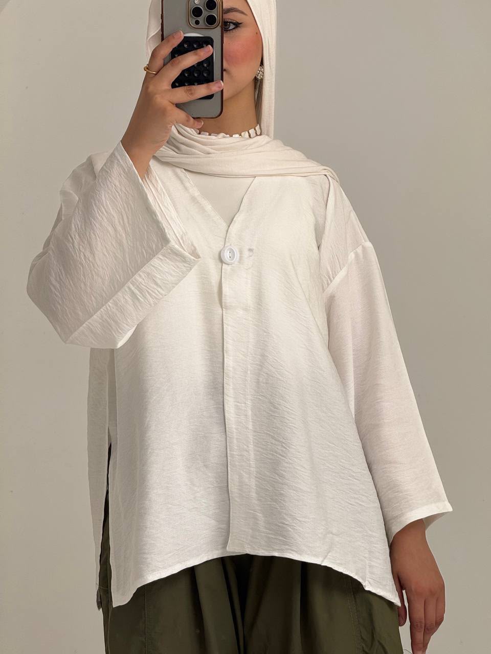 Oversized button blouse